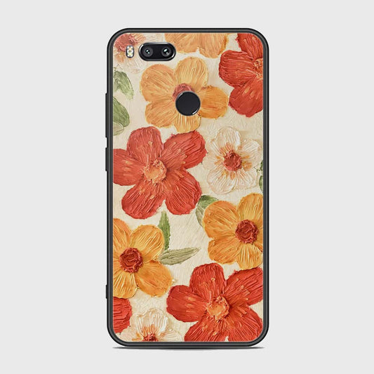 Xiaomi Redmi A1 Cover - Floral Series - Design 6 - Red & Orange - HQ Ultra Shine Premium Infinity Glass Soft Silicon Borders Case