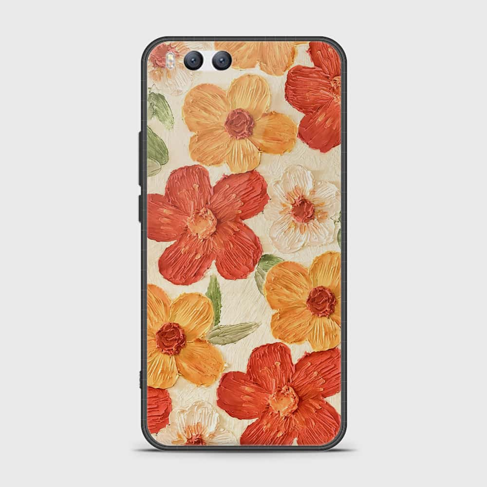 Xiaomi Mi 6 Cover - Floral Series - Design 6 - Red & Orange - HQ Ultra Shine Premium Infinity Glass Soft Silicon Borders Case