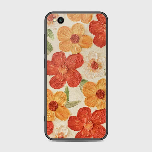 Xiaomi Redmi Go Cover - Floral Series - Design 6 - Red & Orange - HQ Ultra Shine Premium Infinity Glass Soft Silicon Borders Case