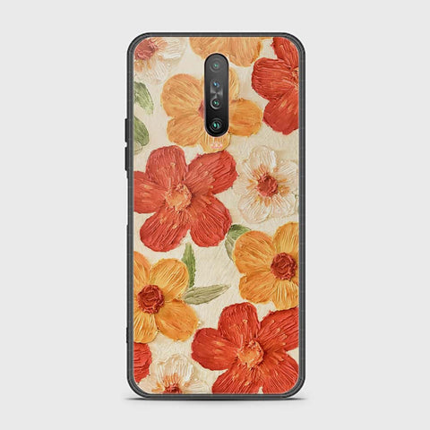 Xiaomi Redmi K30 Cover - Floral Series - Design 6 - Red & Orange - HQ Ultra Shine Premium Infinity Glass Soft Silicon Borders Case