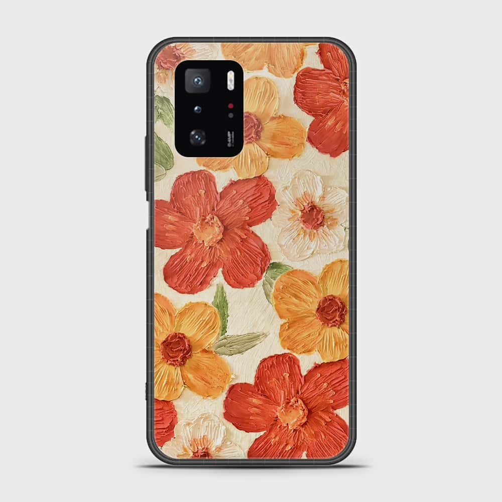 Xiaomi Poco X3 GT Cover - Floral Series - Design 6 - Red & Orange - HQ Ultra Shine Premium Infinity Glass Soft Silicon Borders Case