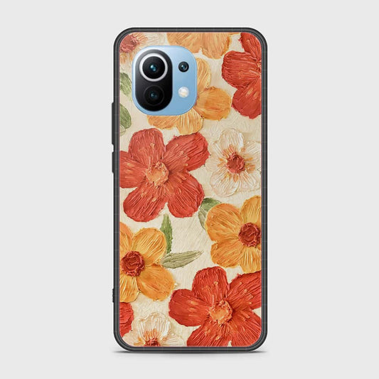 Xiaomi Mi 11 Cover - Floral Series - Design 6 - Red & Orange - HQ Ultra Shine Premium Infinity Glass Soft Silicon Borders Case