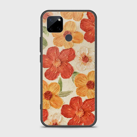 Realme C21Y Cover - Floral Series - Design 6 - Red & Orange - HQ Ultra Shine Premium Infinity Glass Soft Silicon Borders Case