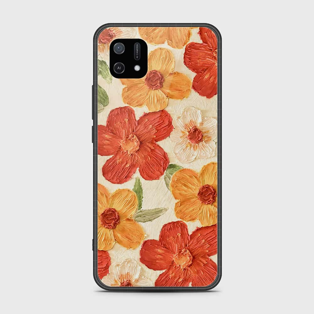 Oppo A16K Cover - Floral Series - Design 6 - Red & Orange - HQ Ultra Shine Premium Infinity Glass Soft Silicon Borders Case