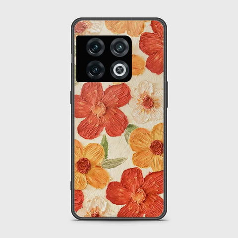 OnePlus 10 Pro Cover - Floral Series - Design 6 - Red & Orange - HQ Ultra Shine Premium Infinity Glass Soft Silicon Borders Case