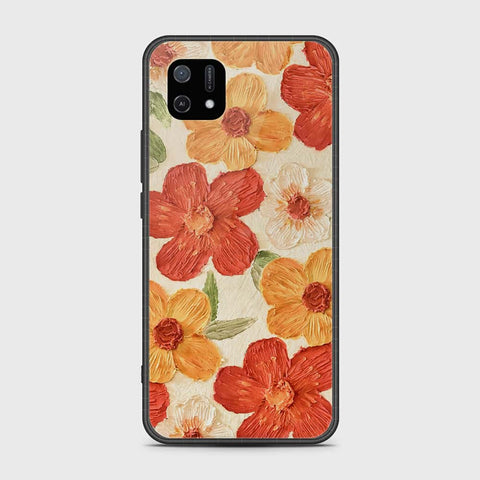 Oppo A16e Cover - Floral Series - Design 6 - Red & Orange - HQ Ultra Shine Premium Infinity Glass Soft Silicon Borders Case