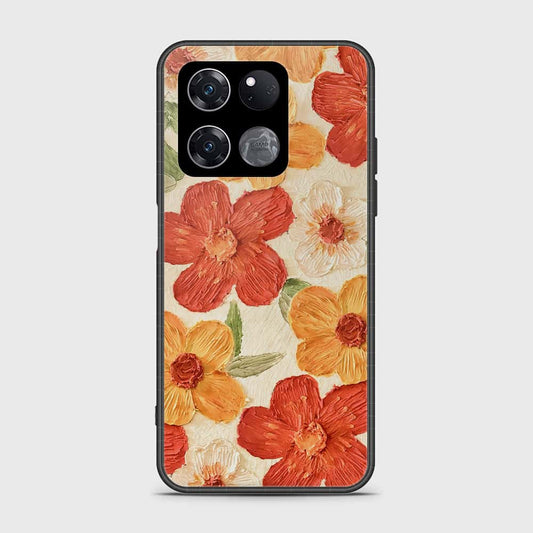 OnePlus Ace Racing Cover - Floral Series - Design 6 - Red & Orange - HQ Ultra Shine Premium Infinity Glass Soft Silicon Borders Case