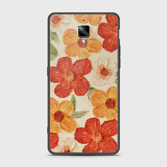 OnePlus 3 Cover - Floral Series - Design 6 - Red & Orange - HQ Ultra Shine Premium Infinity Glass Soft Silicon Borders Case