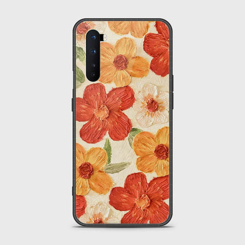 OnePlus Nord Cover - Floral Series - Design 6 - Red & Orange - HQ Ultra Shine Premium Infinity Glass Soft Silicon Borders Case