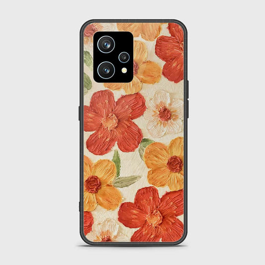 Realme 9 4G Cover - Floral Series - Design 6 - Red & Orange - HQ Ultra Shine Premium Infinity Glass Soft Silicon Borders Case