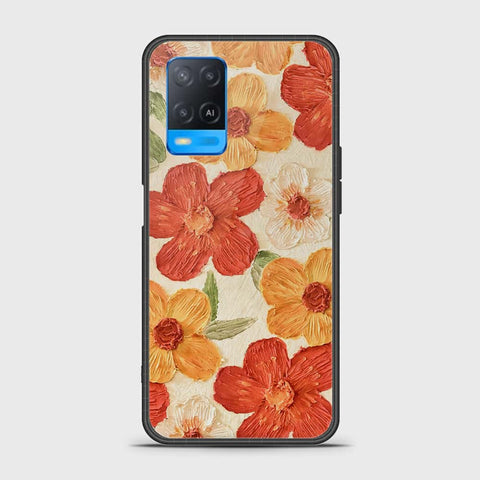 Oppo A54 4G Cover - Floral Series - Design 6 - Red & Orange - HQ Ultra Shine Premium Infinity Glass Soft Silicon Borders Case