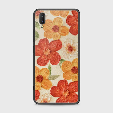 Vivo V11 Pro Cover - Floral Series - Design 6 - Red & Orange - HQ Ultra Shine Premium Infinity Glass Soft Silicon Borders Case