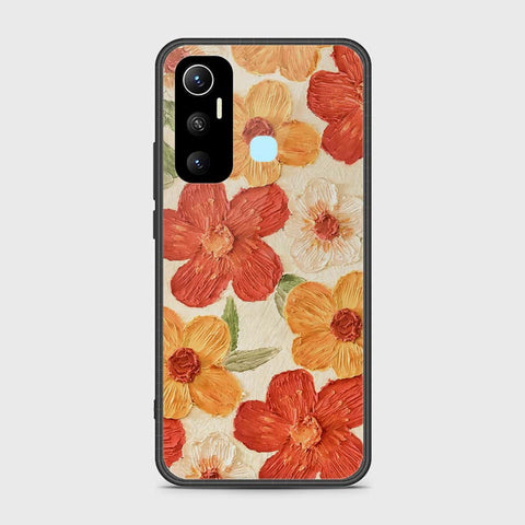 Infinix Hot 11 Cover - Floral Series - Design 6 - Red & Orange - HQ Ultra Shine Premium Infinity Glass Soft Silicon Borders Case