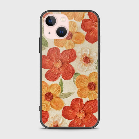 iPhone 14 Plus Cover - Floral Series - Design 6 - Red & Orange - HQ Ultra Shine Premium Infinity Glass Soft Silicon Borders Case