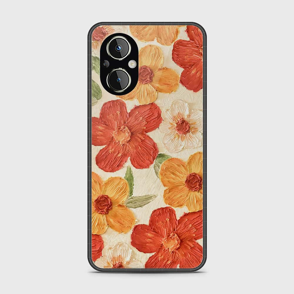 Oppo A96 5G Cover - Floral Series - Design 6 - Red & Orange - HQ Ultra Shine Premium Infinity Glass Soft Silicon Borders Case