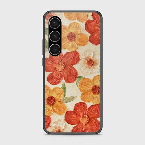 Samsung Galaxy S23 Plus 5G Cover - Floral Series - Design 6 - Red & Orange - HQ Ultra Shine Premium Infinity Glass Soft Silicon Borders Case