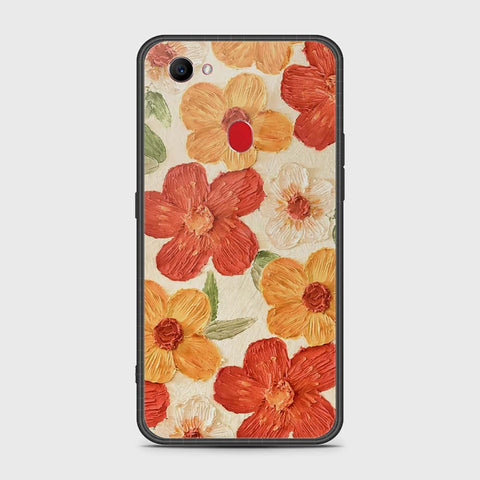 Oppo F7 Cover - Floral Series - Design 6 - Red & Orange - HQ Ultra Shine Premium Infinity Glass Soft Silicon Borders Case