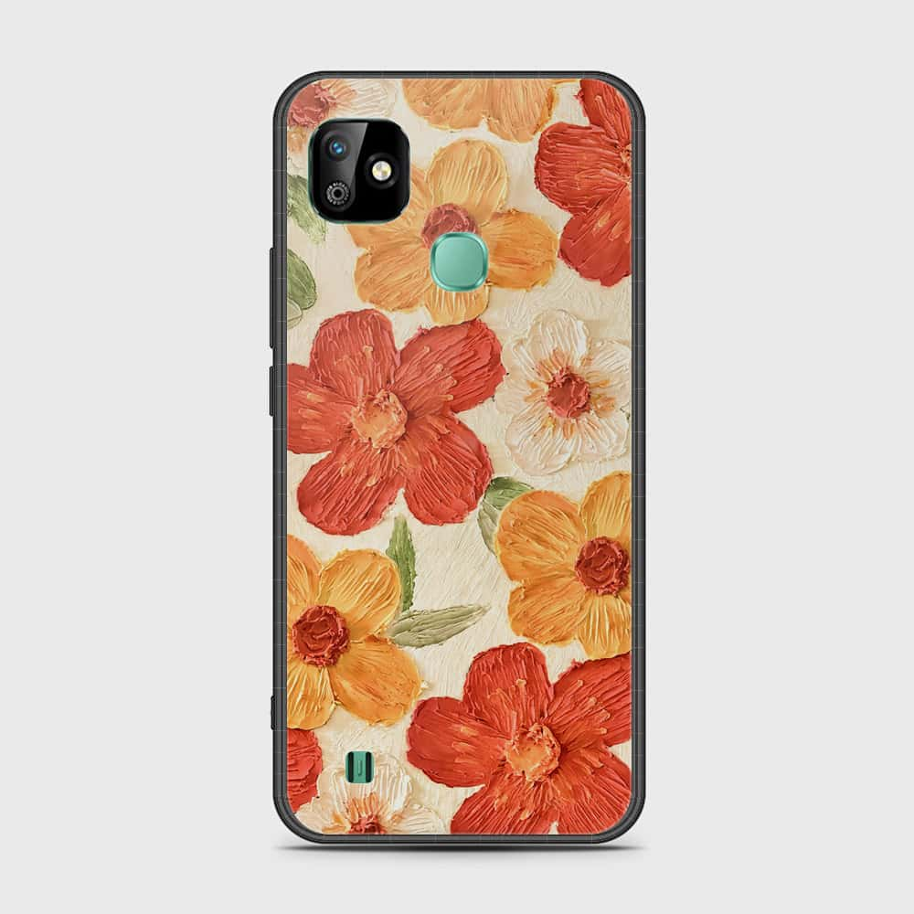 Infinix Smart HD 2021 Cover - Floral Series - Design 6 - Red & Orange - HQ Ultra Shine Premium Infinity Glass Soft Silicon Borders Case