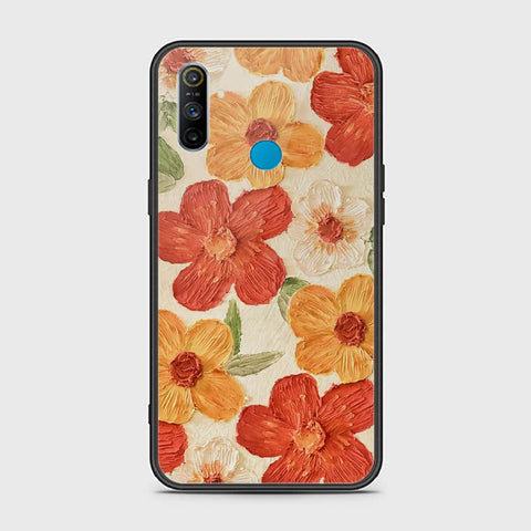 Realme 6i Cover - Floral Series - Design 6 - Red & Orange - HQ Ultra Shine Premium Infinity Glass Soft Silicon Borders Case