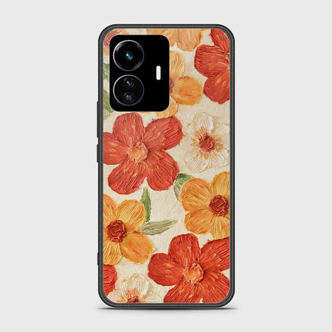 Vivo Y77 5G Cover - Floral Series - Design 6 - Red & Orange - HQ Ultra Shine Premium Infinity Glass Soft Silicon Borders Case