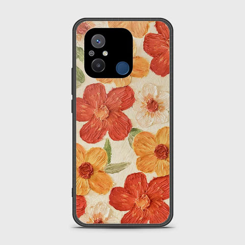 Xiaomi Poco C55 Cover - Floral Series - Design 6 - Red & Orange - HQ Ultra Shine Premium Infinity Glass Soft Silicon Borders Case