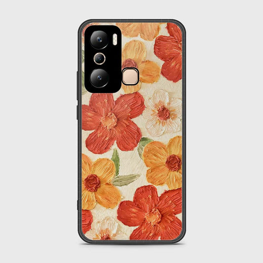 Infinix Hot 20i Cover - Floral Series - Design 6 - Red & Orange - HQ Ultra Shine Premium Infinity Glass Soft Silicon Borders Case