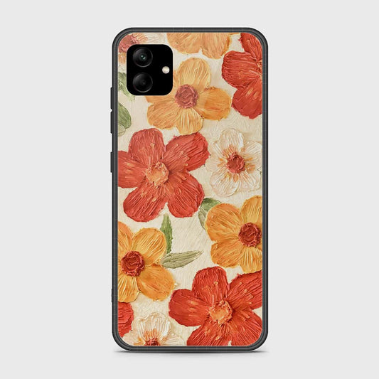 Samsung Galaxy A04e Cover - Floral Series - Design 6 - Red & Orange - HQ Ultra Shine Premium Infinity Glass Soft Silicon Borders Case