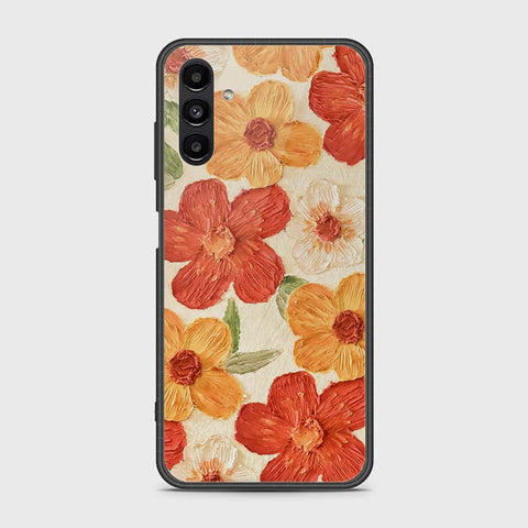 Samsung Galaxy A04s Cover - Floral Series - Design 6 - Red & Orange - HQ Ultra Shine Premium Infinity Glass Soft Silicon Borders Case