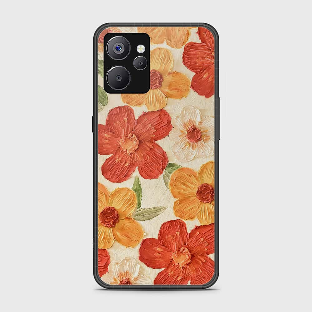 Realme 10 5G Cover - Floral Series - Design 6 - Red & Orange - HQ Ultra Shine Premium Infinity Glass Soft Silicon Borders Case