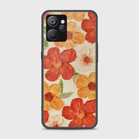 Realme 9i 5G Cover - Floral Series - Design 6 - Red & Orange - HQ Ultra Shine Premium Infinity Glass Soft Silicon Borders Case