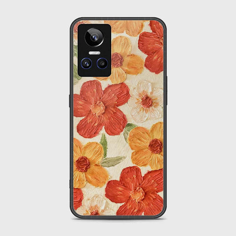 Realme GT Neo 3 Cover - Floral Series - Design 6 - Red & Orange - HQ Ultra Shine Premium Infinity Glass Soft Silicon Borders Case