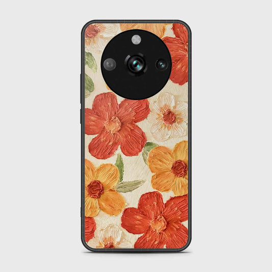 Realme 11 Pro Cover - Floral Series - Design 6 - Red & Orange - HQ Ultra Shine Premium Infinity Glass Soft Silicon Borders Case