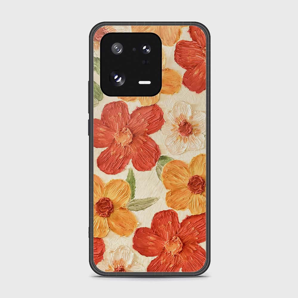 Xiaomi 13 Pro Cover - Floral Series - Design 6 - Red & Orange - HQ Ultra Shine Premium Infinity Glass Soft Silicon Borders Case