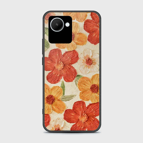 Realme C30 Cover - Floral Series - Design 6 - Red & Orange - HQ Ultra Shine Premium Infinity Glass Soft Silicon Borders Case