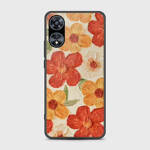 Oppo A58 4G Cover - Floral Series - Design 6 - Red & Orange - HQ Ultra Shine Premium Infinity Glass Soft Silicon Borders Case