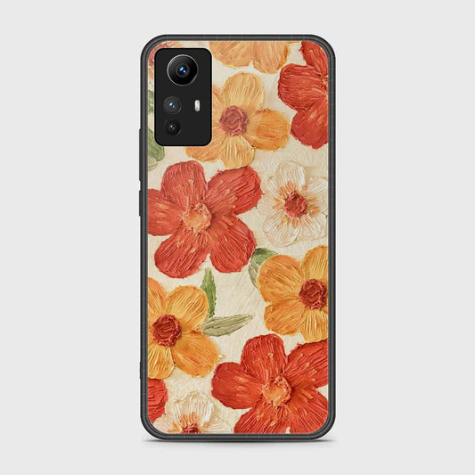 Xiaomi Redmi Note 12S Cover - Floral Series - Design 6 - Red & Orange - HQ Ultra Shine Premium Infinity Glass Soft Silicon Borders Case