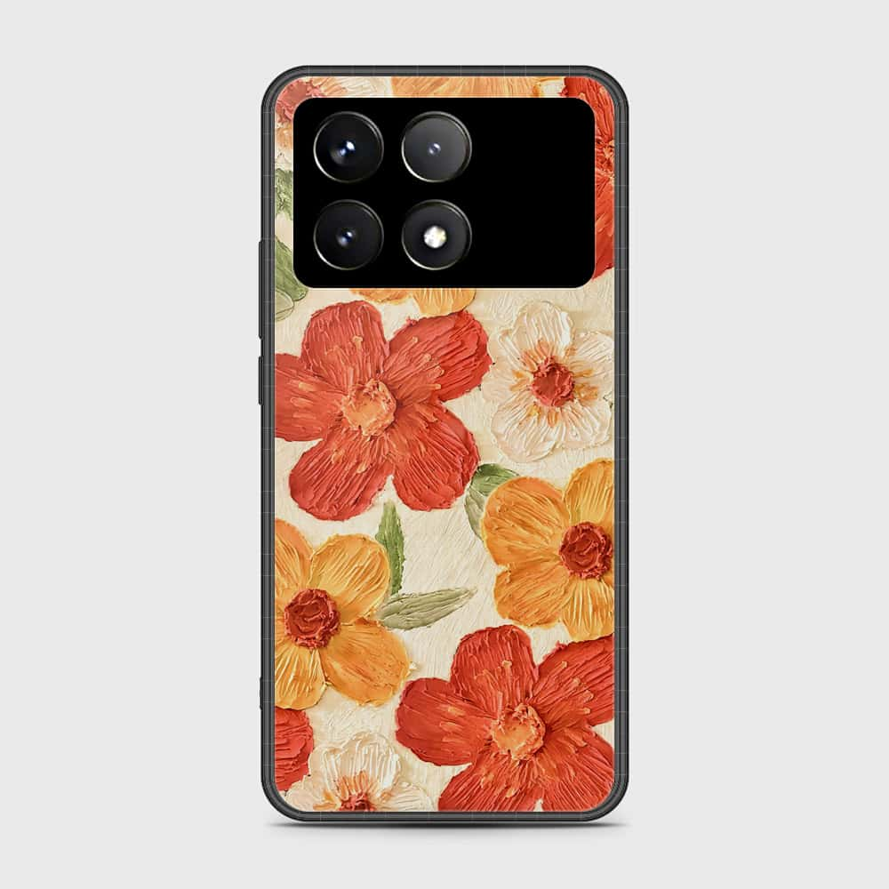 Xiaomi Redmi K70 Cover - Floral Series - Design 6 - Red & Orange - HQ Ultra Shine Premium Infinity Glass Soft Silicon Borders Case