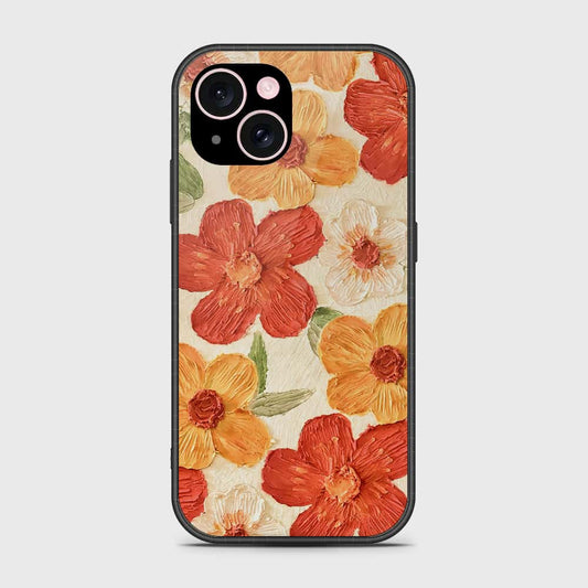 iPhone 15 Plus Cover - Floral Series - Design 6 - Red & Orange - HQ Ultra Shine Premium Infinity Glass Soft Silicon Borders Case