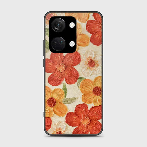 OnePlus Nord 3 Cover - Floral Series - Design 6 - Red & Orange - HQ Ultra Shine Premium Infinity Glass Soft Silicon Borders Case