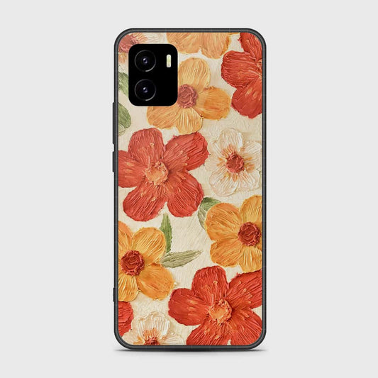 Vivo Y32t Cover - Floral Series - Design 6 - Red & Orange - HQ Ultra Shine Premium Infinity Glass Soft Silicon Borders Case