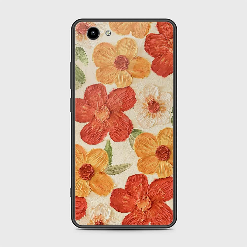 Vivo Y71 Cover - Floral Series - Design 6 - Red & Orange - HQ Ultra Shine Premium Infinity Glass Soft Silicon Borders Case