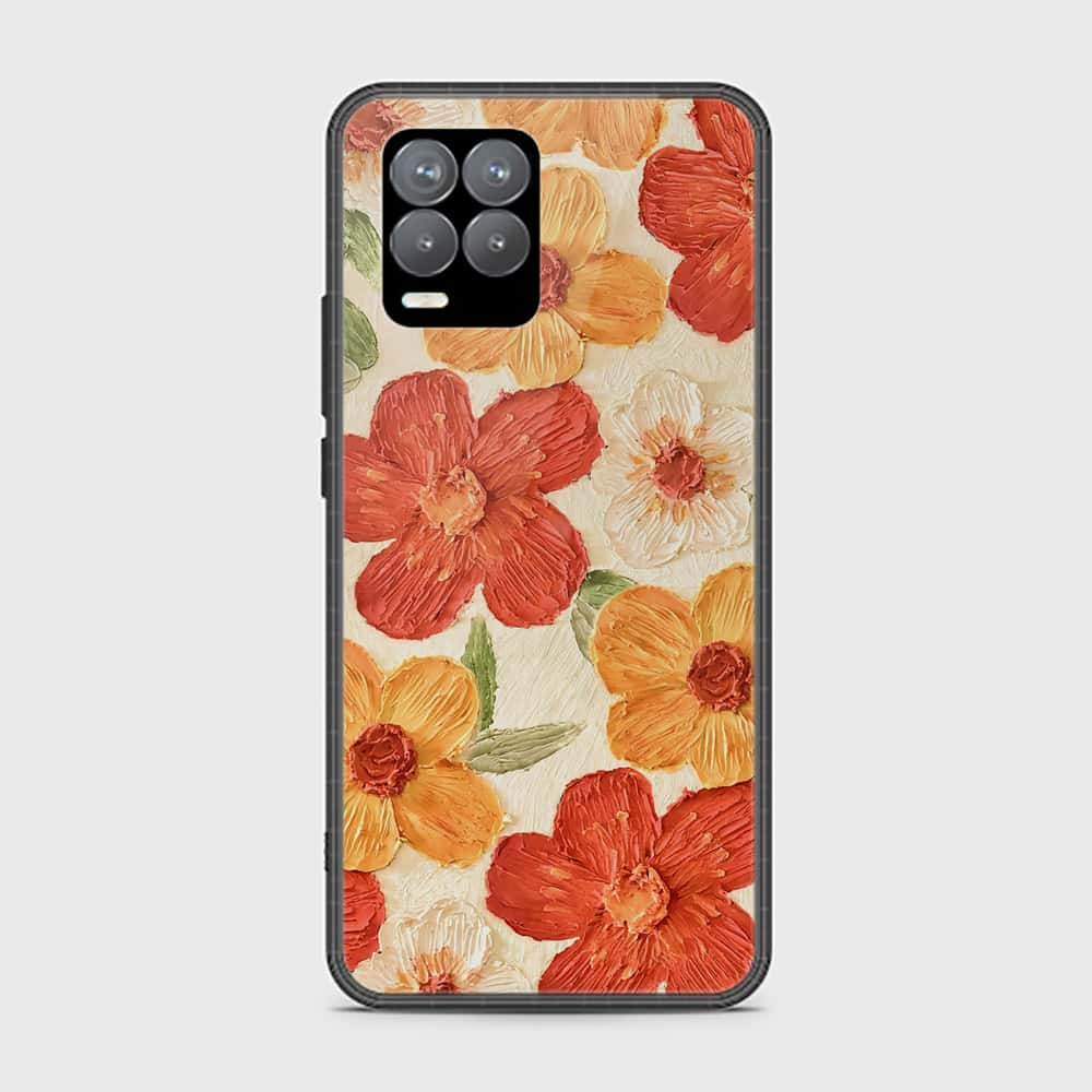 Realme 8 Pro Cover - Floral Series - Design 6 - Red & Orange - HQ Ultra Shine Premium Infinity Glass Soft Silicon Borders Case