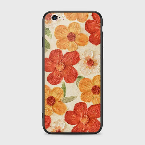 iPhone 6S / 6 Cover - Floral Series - Design 6 - Red & Orange - HQ Ultra Shine Premium Infinity Glass Soft Silicon Borders Case