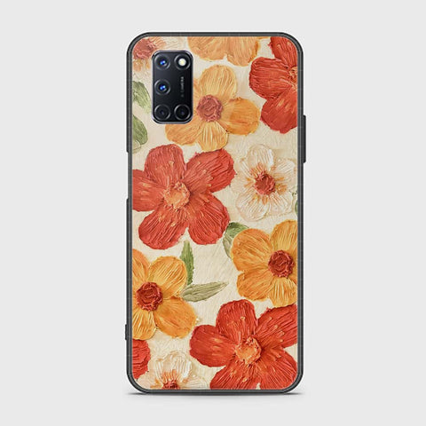 Oppo A52 Cover - Floral Series - Design 6 - Red & Orange - HQ Ultra Shine Premium Infinity Glass Soft Silicon Borders Case