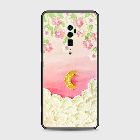 Oppo Reno 10x Zoom Cover - Floral Series - Design 7 - Pink & Yellow - HQ Ultra Shine Premium Infinity Glass Soft Silicon Borders Case