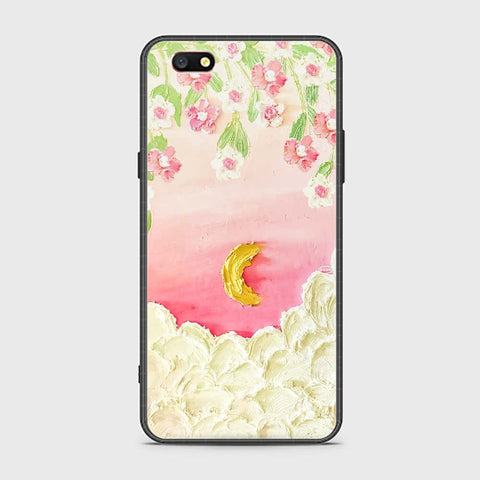 Oppo A77 Cover - Floral Series - Design 7 - Pink & Yellow - HQ Ultra Shine Premium Infinity Glass Soft Silicon Borders Case