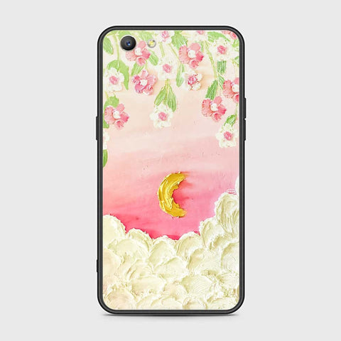 Oppo A59 Cover - Floral Series - Design 7 - Pink & Yellow - HQ Ultra Shine Premium Infinity Glass Soft Silicon Borders Case