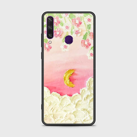 Huawei Y6p Cover - Floral Series - Design 7 - Pink & Yellow - HQ Ultra Shine Premium Infinity Glass Soft Silicon Borders Case