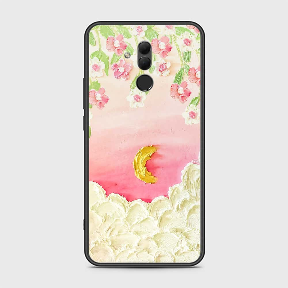 Huawei Mate 20 Lite Cover - Floral Series - Design 7 - Pink & Yellow - HQ Ultra Shine Premium Infinity Glass Soft Silicon Borders Case