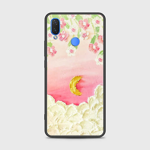 Huawei Y7 Prime 2019 Cover - Floral Series - Design 7 - Pink & Yellow - HQ Ultra Shine Premium Infinity Glass Soft Silicon Borders Case